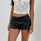 Black low rise jean shorts for casual summer outings