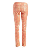 Low Rise Metallic Print Skinny Jeans Pants - VacationGrabs