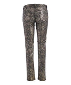 Low Rise Metallic Print Skinny Jeans Pants - VacationGrabs