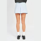 Light blue Emory Park low rise skort shorts with a pleated design for a stylish summer look