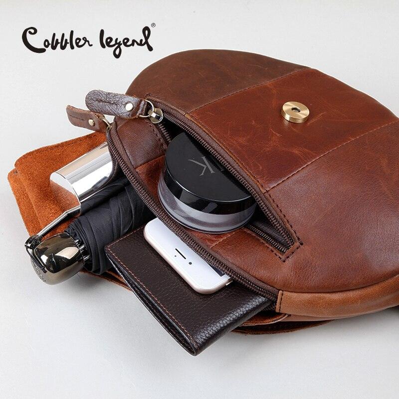Luggage & Bags - Backpacks Low Stock - Small Genuine Leather Chest Bag Retro Color Block Satchel