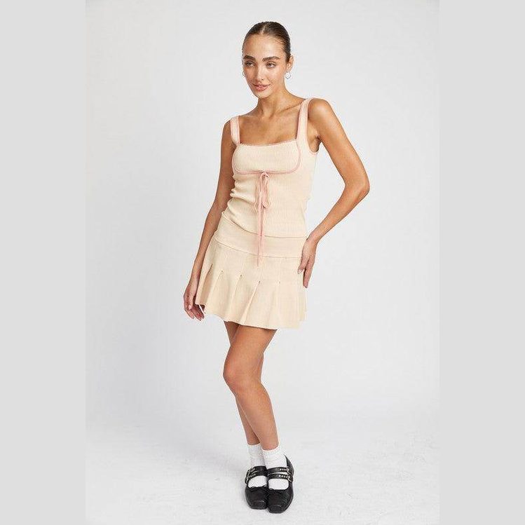 Low Waist Pleated Mini Skirt - VacationGrabs