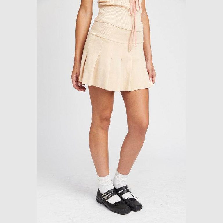 Low Waist Pleated Mini Skirt - VacationGrabs