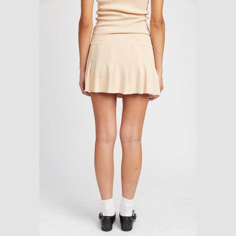 Low Waist Pleated Mini Skirt - VacationGrabs