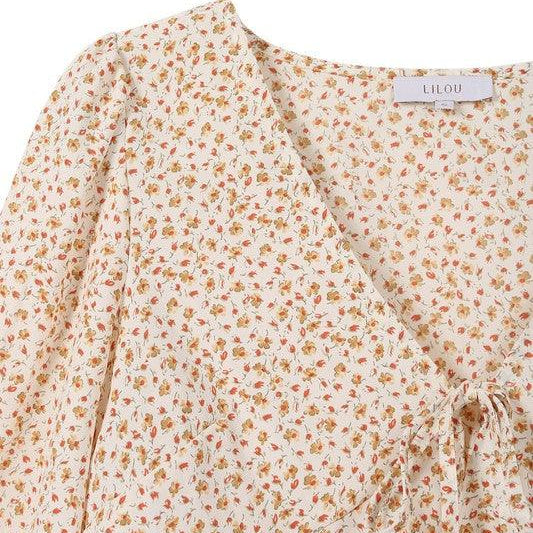 Women's Shirts Ls Floral Frill Blouse