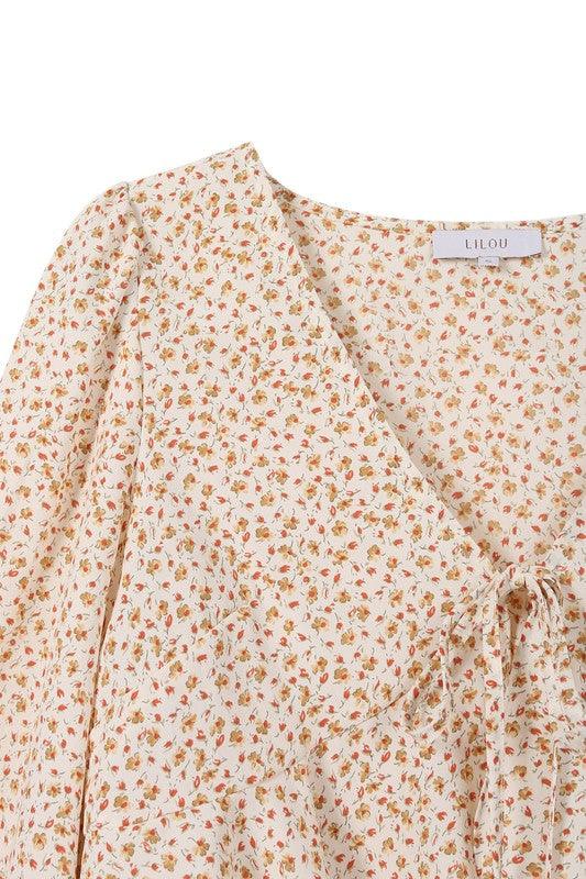 Women's Shirts Ls Floral Frill Blouse
