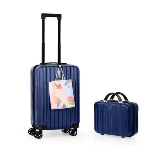 Navy blue luggage set, durable material, ideal for travel