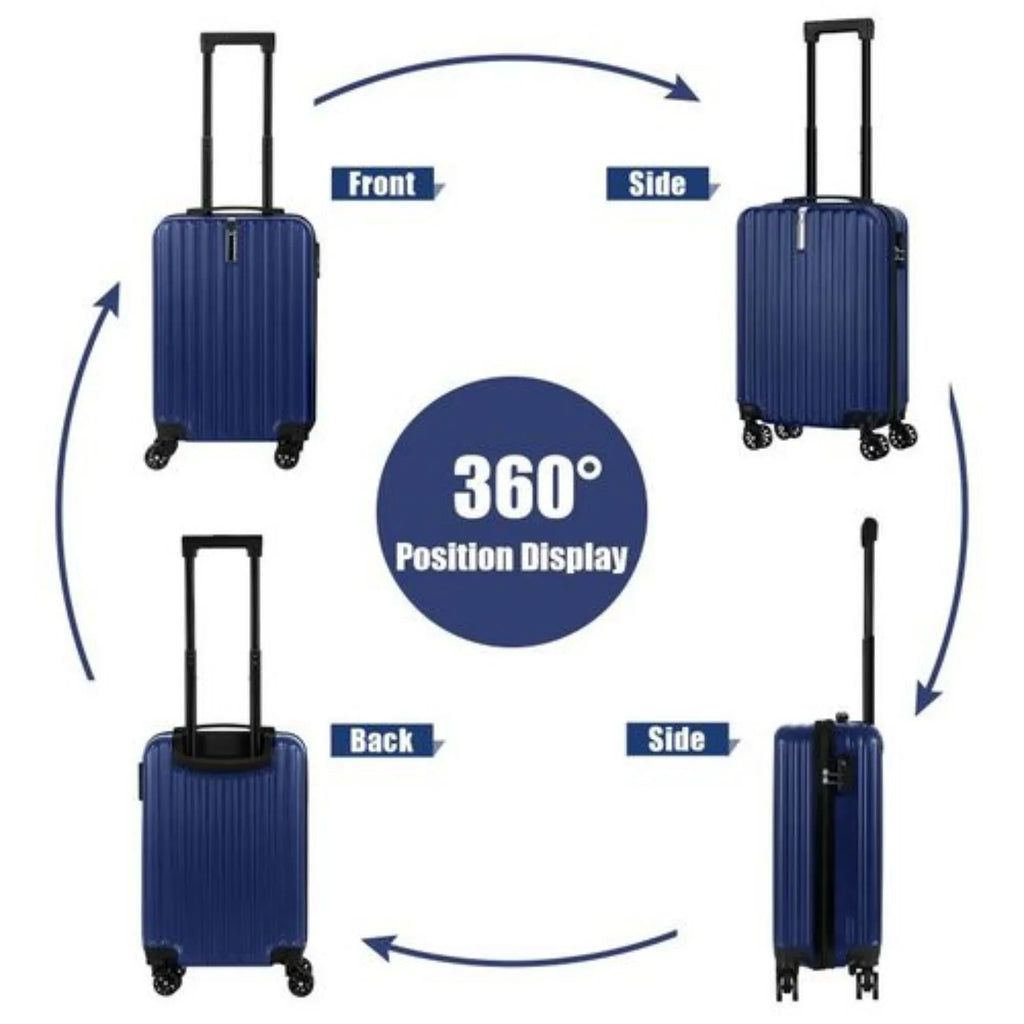 VacationGrabs blue hardshell luggage set for stylish travel