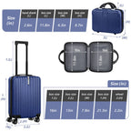 VacationGrabs blue hardshell luggage set, durable and stylish for travel