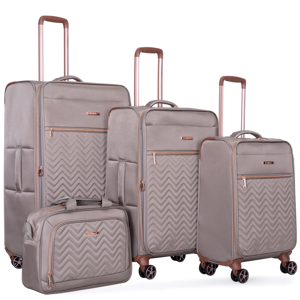 VacationGrabs luggage set in grey, stylish design for travel