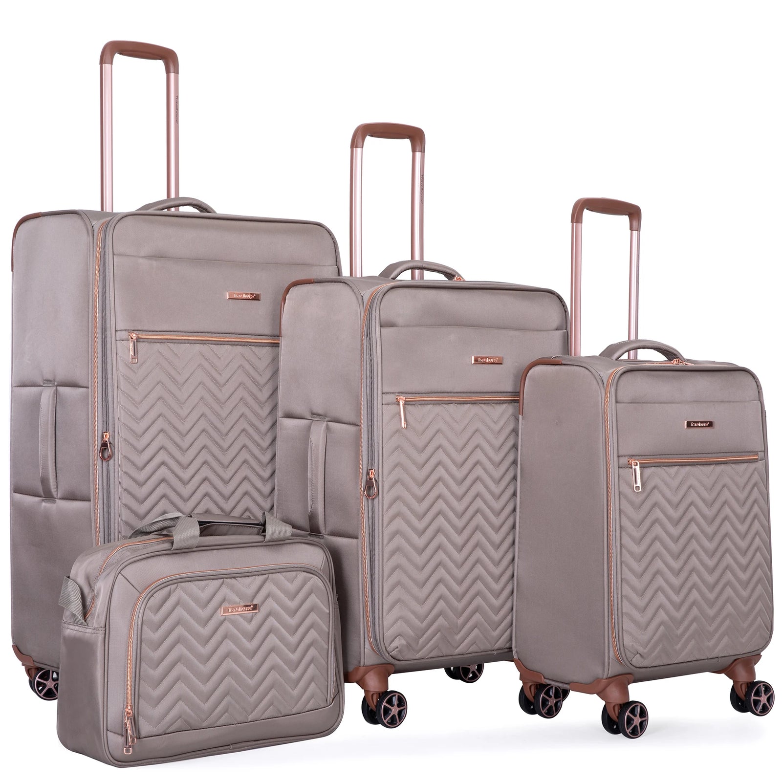 VacationGrabs luggage set in grey, stylish design for travel