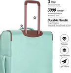 VacationGrabs teal luggage set, durable polyester material for travel