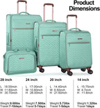 VacationGrabs mint green luggage set, durable material, ideal for travel