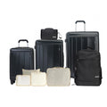 VacationGrabs black luggage sets it for stylish travel convenience