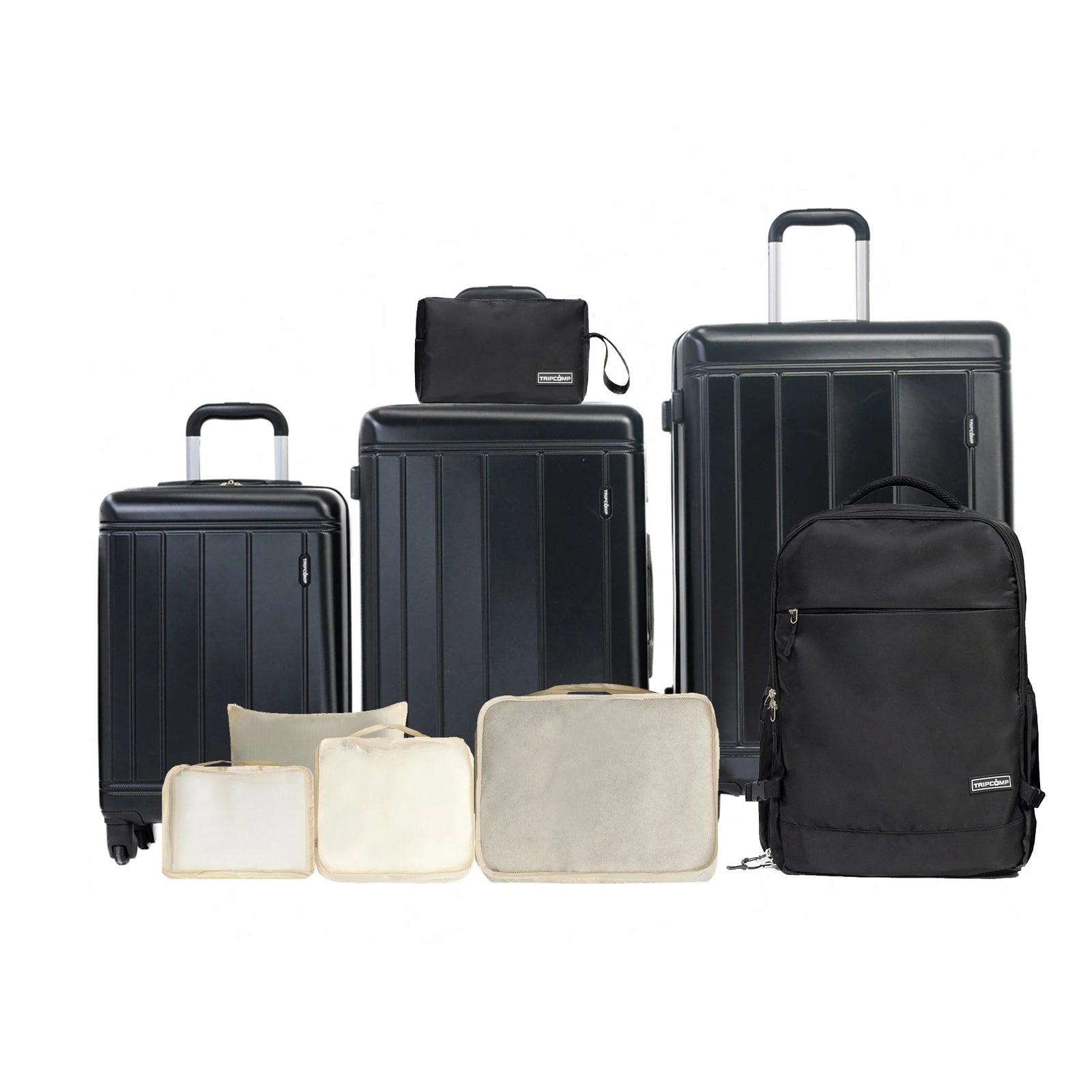 VacationGrabs black luggage sets it for stylish travel convenience