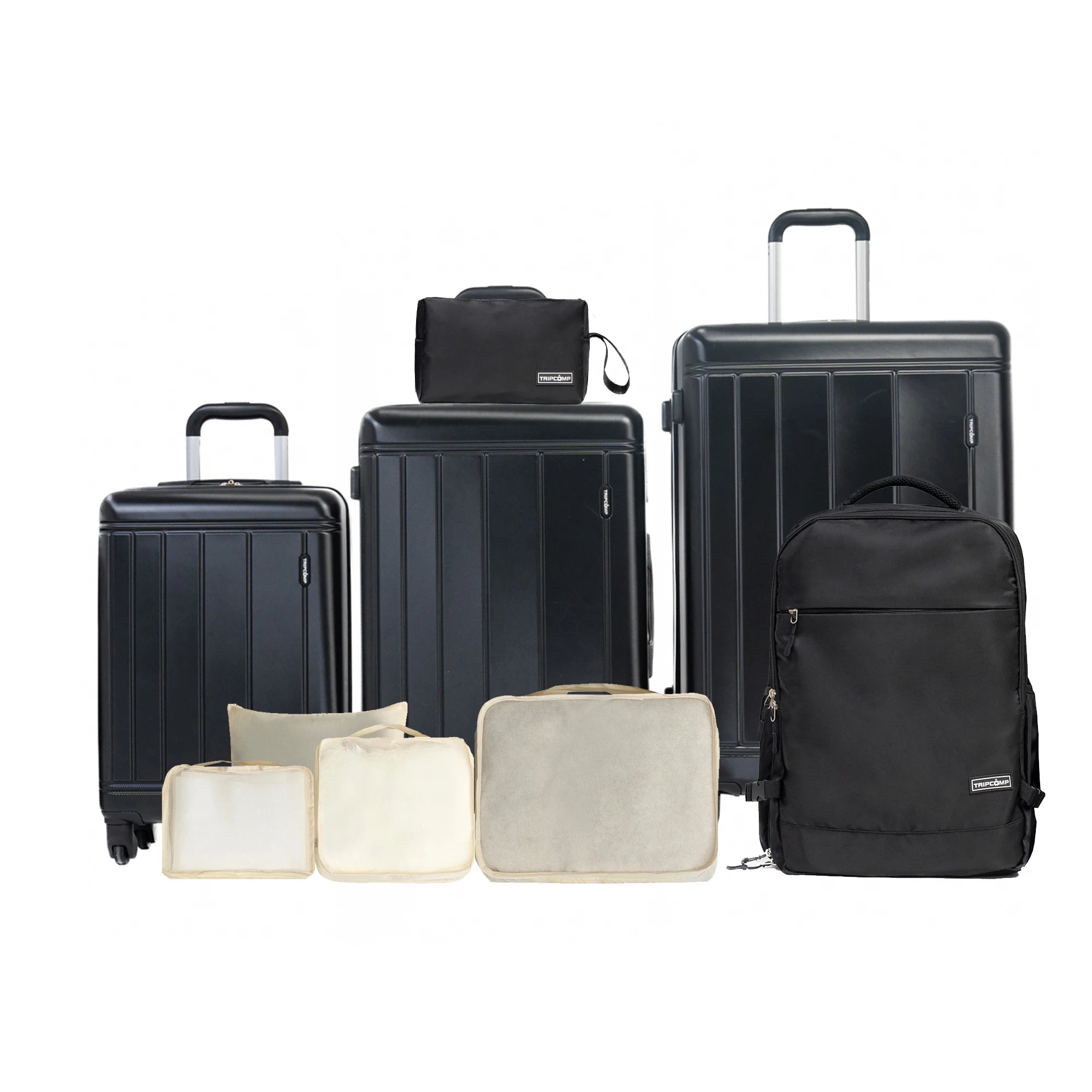 VacationGrabs black luggage sets it for stylish travel convenience