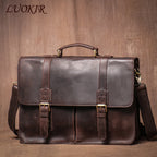 Brown leather laptop and bag for stylish business use