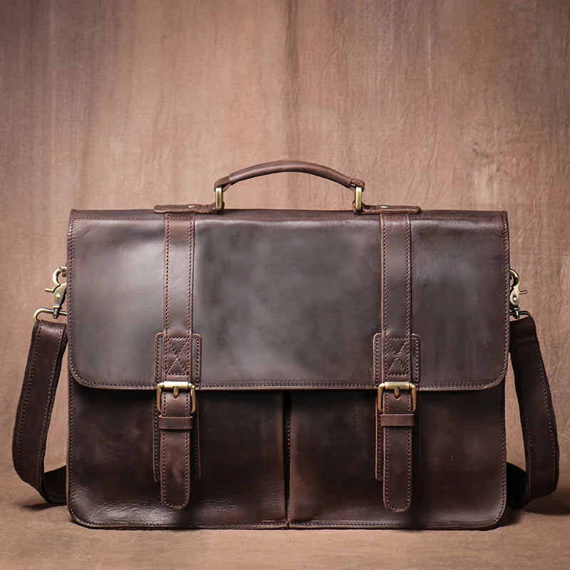 Brown leather laptop and bag for business or casual use