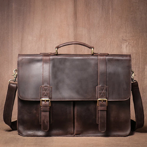Brown leather laptop and bag for business or casual use