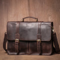 Brown leather laptop and bag for stylish professionals