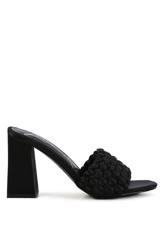 Women's Shoes - Heels Lust Look Braided Satin Block Sandals