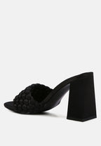 Lust Look Braided Satin Block Sandals