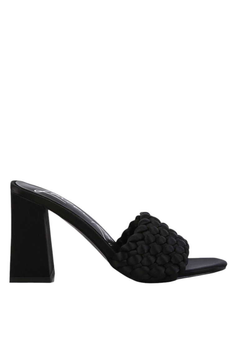 Lust Look Braided Satin Block Sandals