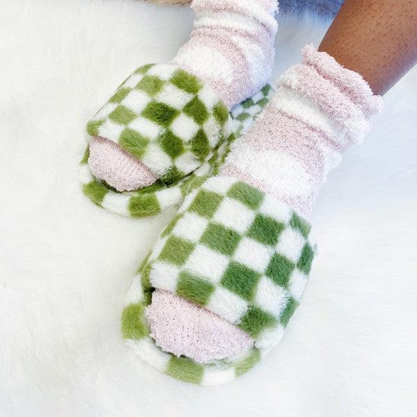 Women's Shoes - Slippers Luxe Lounge Checker Cozy Slippers