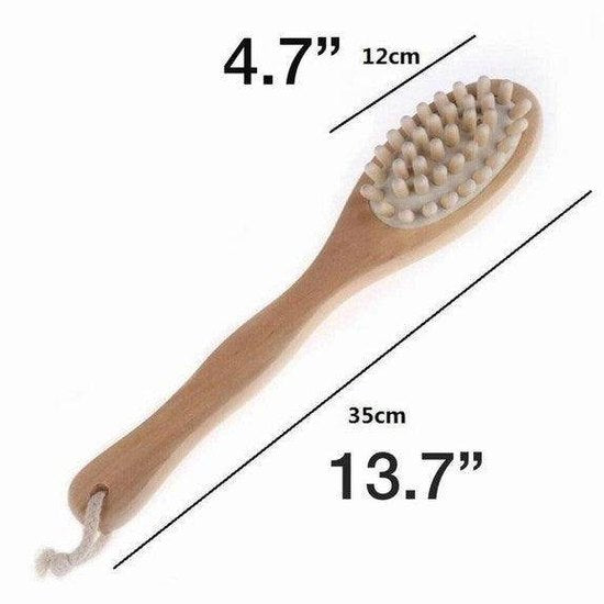 BeNat luxury bath essentials set includes a wooden massage brush for a relaxing bathing experience