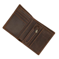 Luxury Bifold Leather Wallet for Men Slim Purse with Coin