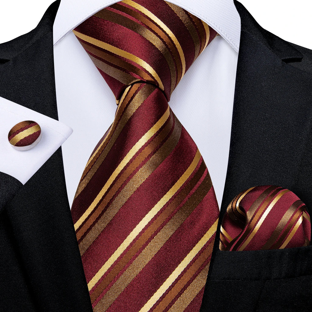 Luxury blue striped necktie set for men, perfect for formal events