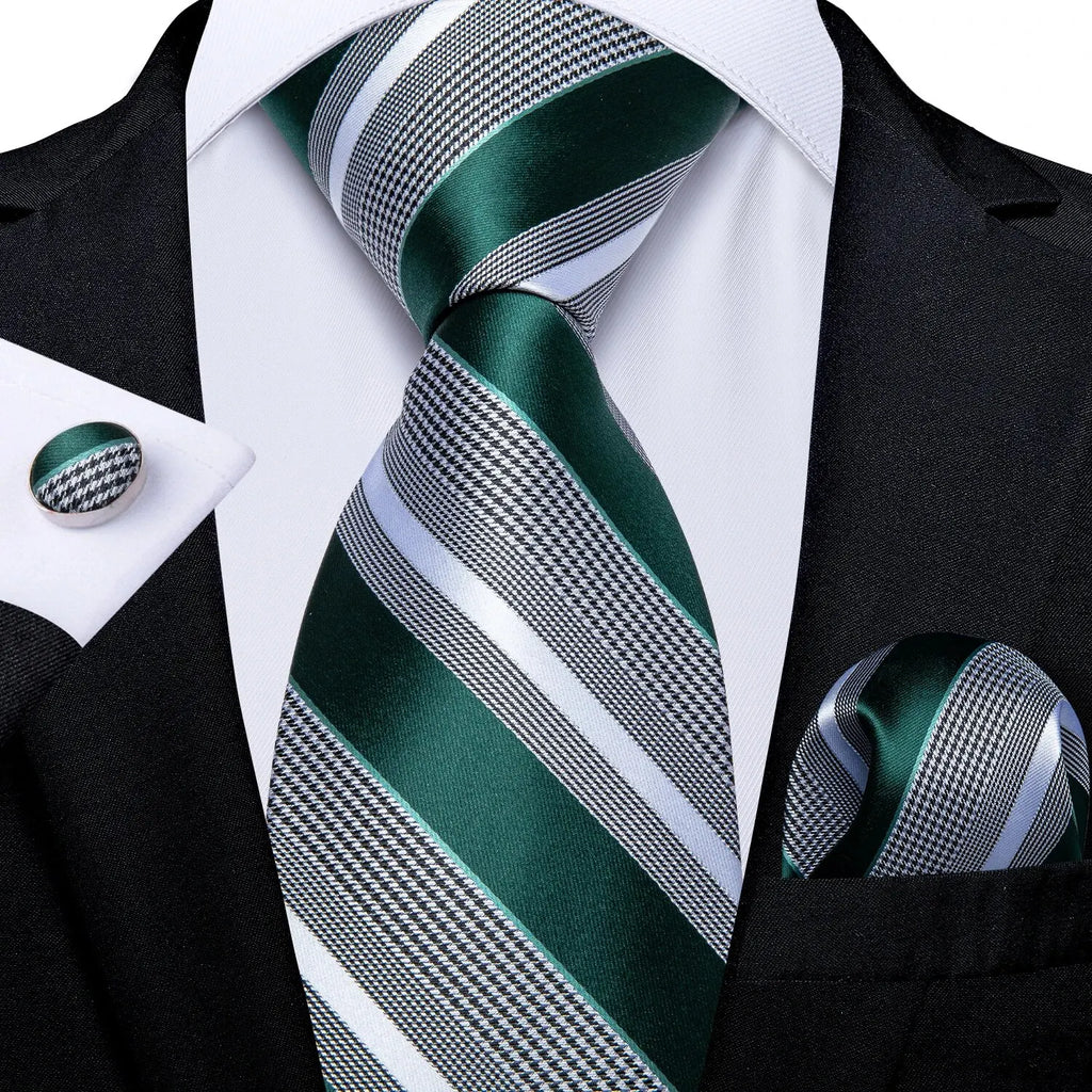 Luxury blue striped necktie set for men, perfect for formal events