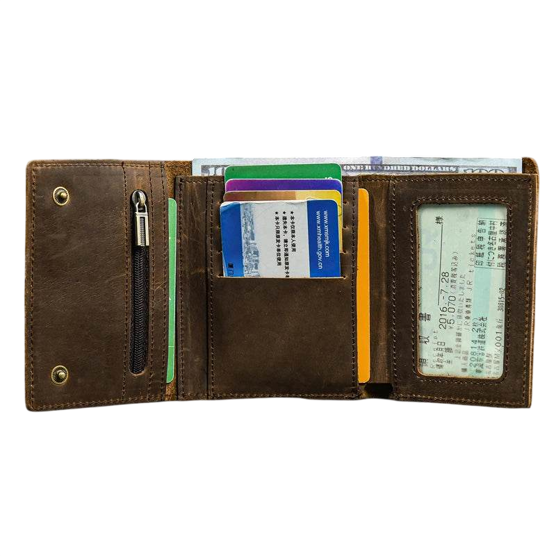 Luxury Brand Designer Men’s Leather Wallet with Coin Pouch