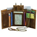 Billetera de cuero de marca de lujo para hombre con monedero
