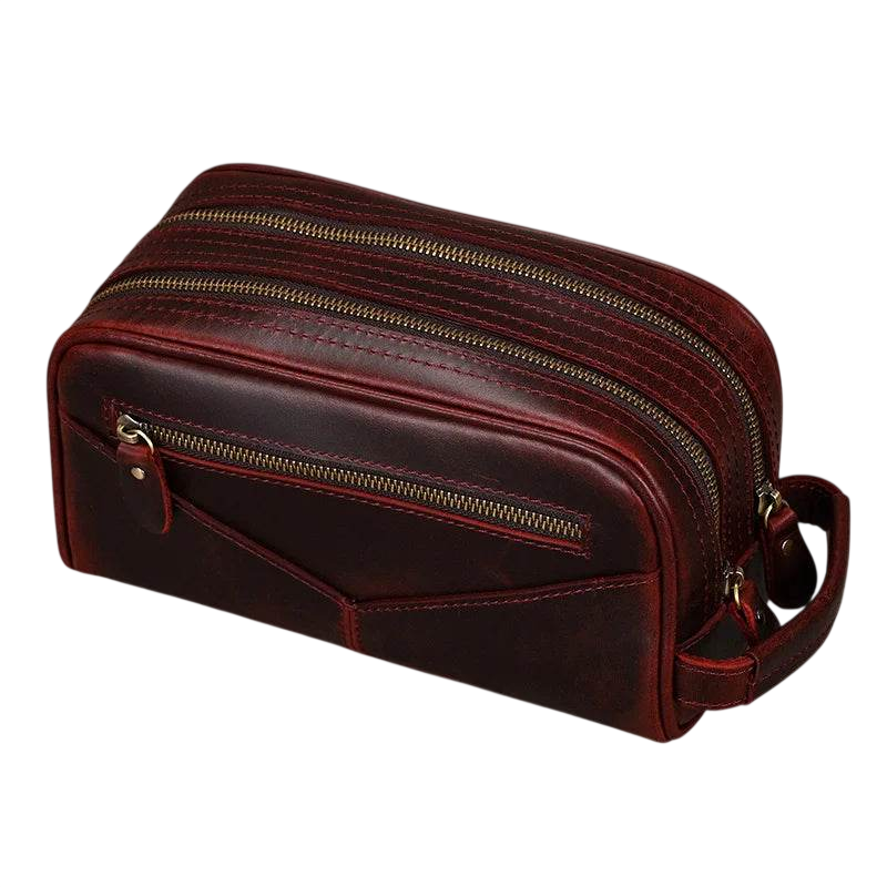 Luxury Designer Leather Cosmetic Toiletries Travel Bag