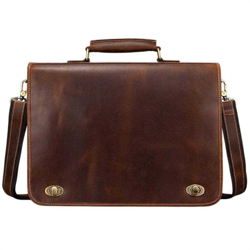 Bolso Bandolera Vintage de Piel Genuina de Lujo para Portátil