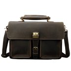 Luxury Genuine Leather Briefcase Laptop Bag Vintage Shoulder