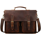 Luxury Genuine Leather Briefcase Laptop Bag Vintage Shoulder