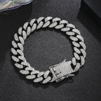 Luxury iced out Cuban link bracelet in silver, perfect for special occasions