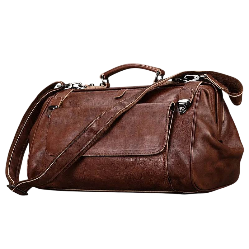 Luxury Leather Carry On Luggage Bag Real Cowskin Travel