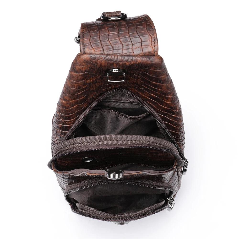 Luggage & Bags - Shoulder/Messenger Bags Luxury Leather Chest Bag Single Shoulder Sling Bag