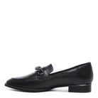 Rag Company luxury leather loafers in black with a chic design and a low block heel