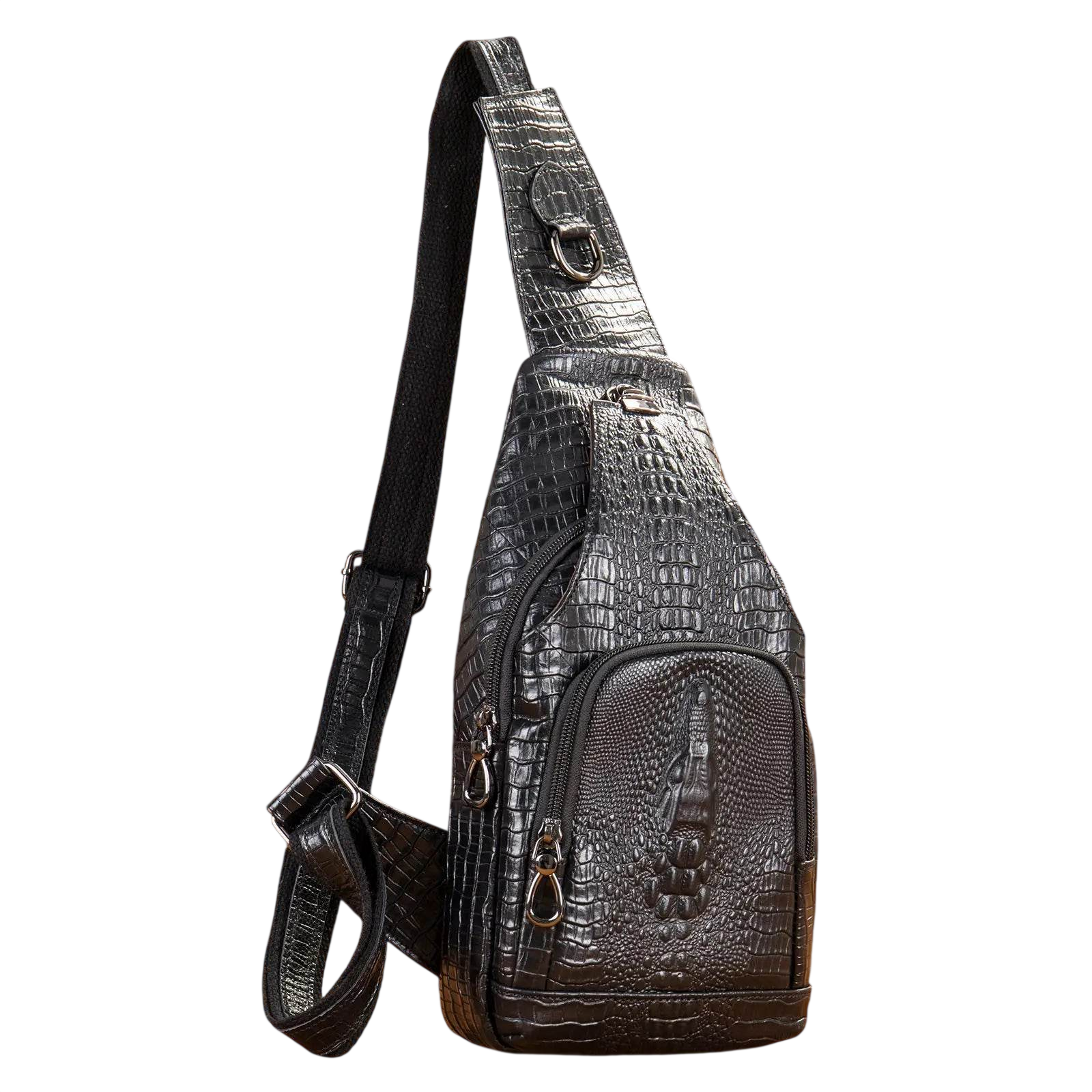 Luxury Men’s Leather Chest Bag Real Leather Crossbody Bag