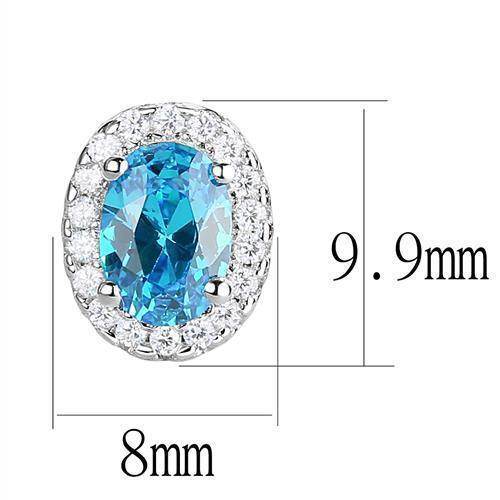 Luxury sterling silver jewelry for women featuring a radiant blue stone surrounded by sparkling details