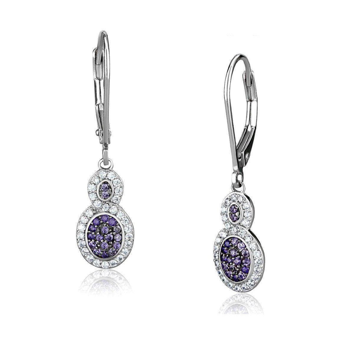 Elegant purple gemstone earrings, perfect luxury vacation jewelry for women with sparkling accents