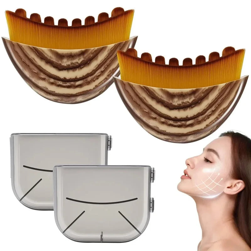 Lymphatic face brush set with ergonomic design for skincare routine