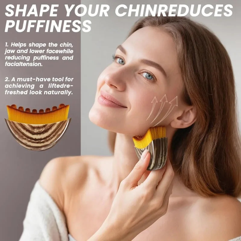 Lymphatic face brush for reducing puffiness and shaping the jaw