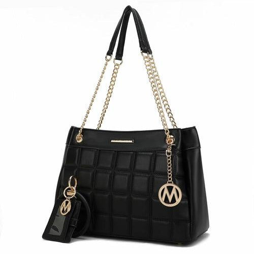 Wallets, Handbags & Accessories Mabel Quilted Vegan Leather Women Shoulder Bag with Bracelet Keychain