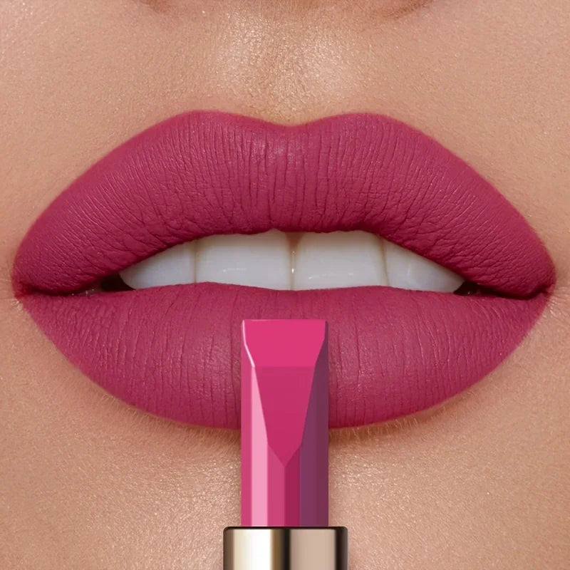 Matte lipstick MAC in vibrant fuchsia for bold lips