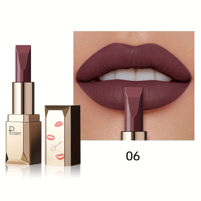 Matte lipstick MAC in deep mauve color, perfect for evening wear